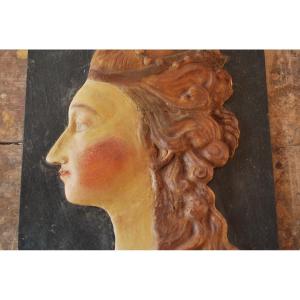 Marie Antoinette Profile In Wax On Slate Late 18th Century