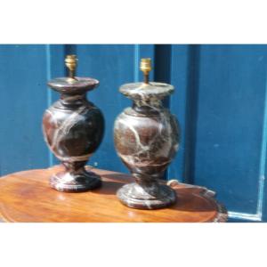 Pair Of Marble Lamps
