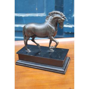 Bronze "horse At Paasage" After Antonio Susini, Work From The 19th Century