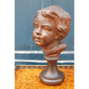 Bust Of Young Boy In Terracotta XIX