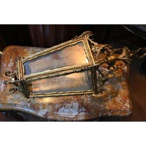 Bronze Lantern With Cut Sides Italy