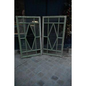 Pair Of Directoire Period Transom Or Glass Windows