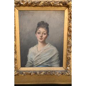 Portrait Of A Woman Signed By Jeanne Rongier