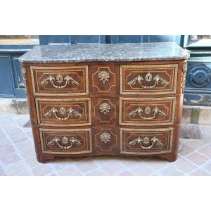 Louis XIV Period Chest Of Drawers With Brass Thread Pattern, Early 18th Century