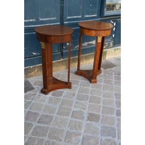 Pair Of 19th Century Empire Style Pedestal Tables Or Stands