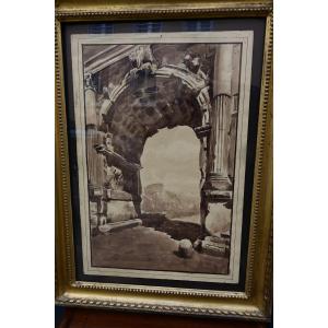 Arch Of Titus In Rome, 18th Century Drawing