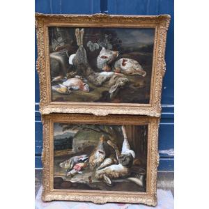 Pair Of Still Lifes With Game From The 18th Century Jan Fyt