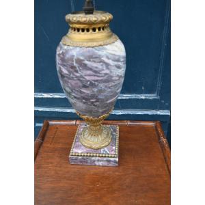 Marble And Bronze Vase Reassembled Into A Louis XVI Style Lamp