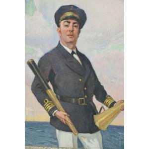 Large And Original Portrait Of A Liner Captain