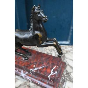 Rearing Bronze Horse, Italian School Of The 18th Century