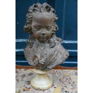 Bust Of A Child, Louis XV Child, Terracotta Signed By Cian, XVIII Style
