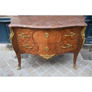 Beautiful Louis XV Chest Of Drawers Stamped By Macret 