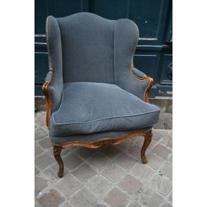 Large Winged Armchair From The Louis XV Period Of The 18th Century