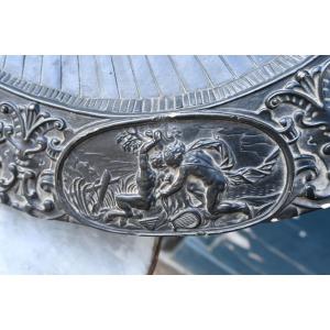 Large Black Ceramic Dish Grand Tour, Italy From The 19th Century, Antique Style