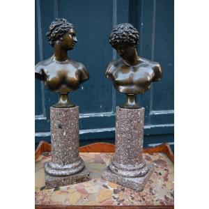 Pair Of Bronze Venus And Apollo After The Antique