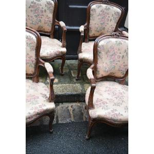 Set Of 4 Walnut Convertibles Stamped By Pautex 