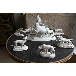 Table Setting, Hunting Scene In German Porcelain  
