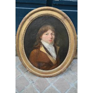 Portrait Of A Man From The Louis XVI Period With Its Frame Stamped By Antoine Levert XVIII