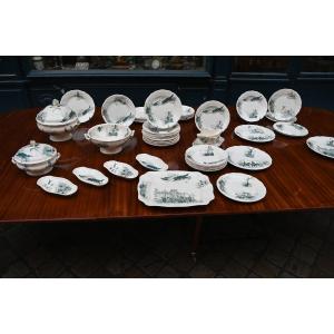 Hunting Scene, Important Sarreguemines Earthenware Dinner Service