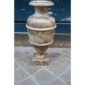 Baluster-shaped Vase In Veined Brown Marble, 18th-century Style, Urn-shaped Work