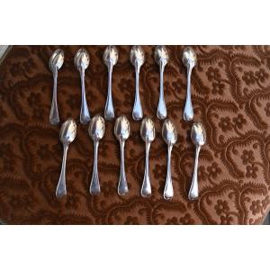 Charming Set Of 12 Silver Mocha Spoons