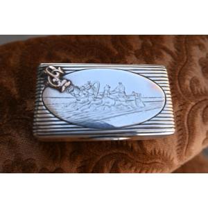 19th Century Russian Silver Snuffbox With Troika Scene