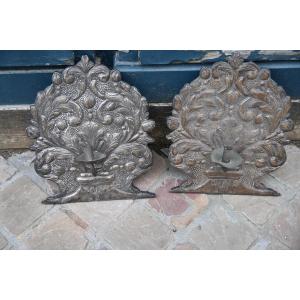Pair Of Repoussé Metal Wall Sconces In The 17th-century Style