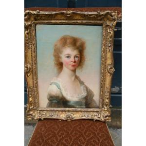 English School, 18th Century, Attributed To Georges Romney, Portrait Of A Young Girl 