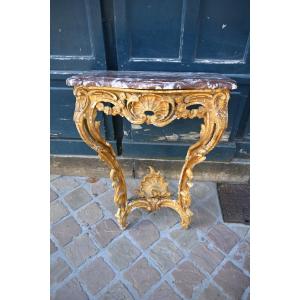 Small Louis XV Period Giltwood Console Table From The 18th Century