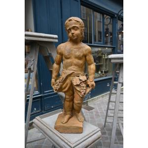 Bacchus, Patinated Terracotta Statue  