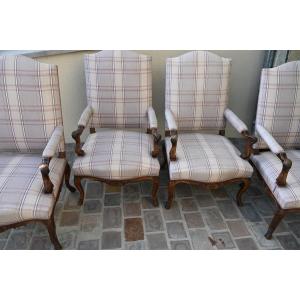 Suite Of 4 Large Regency Style Armchairs 