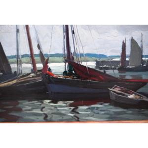 Eschbach, Sardine Fishing Boats In Concarneau, Wooden Sign