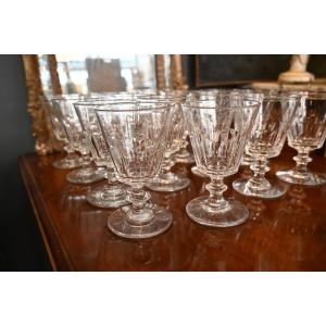 Baccarat , Suite Of 15 Crystal Water Glasses XIX Model Caton
