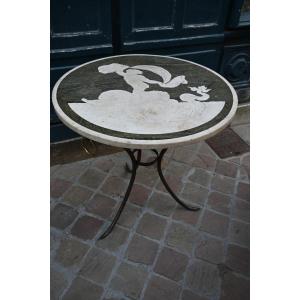 Pedestal Table With Two-tone Marble Plaque , Italy XIX