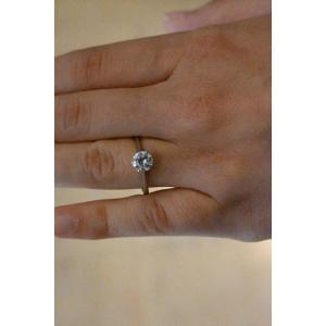 Solitaire Ring Modern Cut Diamonds 1 Cts