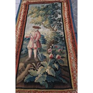 Tapestry , Portière Au Jardinier , Aubusson XVIII