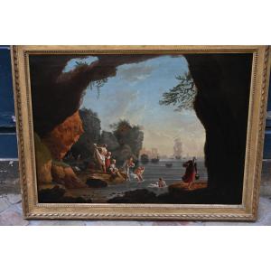 Lacroix De Marseille, Bathers On A Mediterranean Coast, 18th Century School