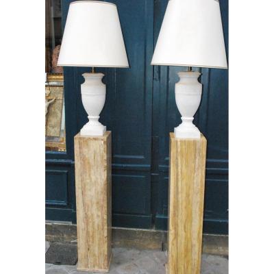 Pair Of Beige Marble Sheath Around 1950