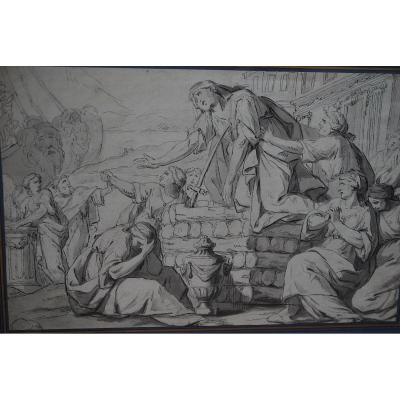 Pen Drawing: The Death Of Didon, Early Work XVIII