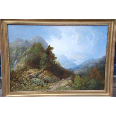 Important Paysage De Montagne Par François Diday