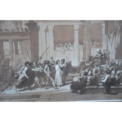 Le Christ Au Prétoir , Dessin Plume Et Encre