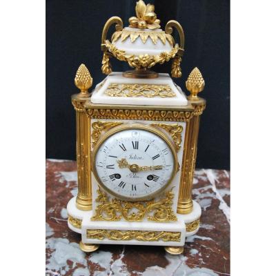 Louis XVI Marble And Bronze Clock