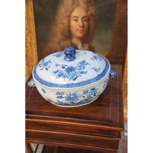 Porcelain Terrine White Blue China XVIII