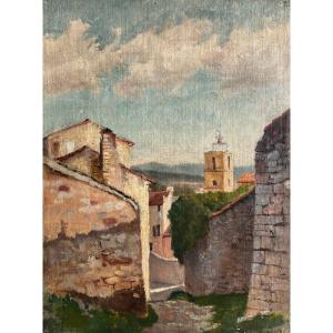 Village, Unsigned, 20th Century, Oil On Canvas, 38x29cm, Unframed