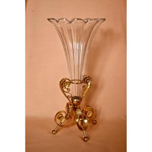 Crystal Cornet Vase