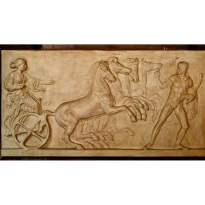 Greek Bas-relief "decoration Of A Quadriga"