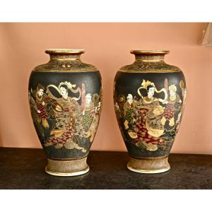 Pair Of Japanese Satsuma Vases