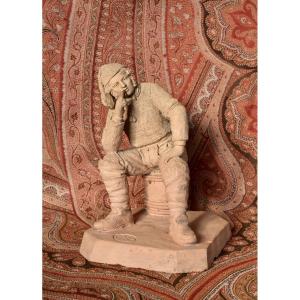 Sculpture Of A Sailor By Eugène Blot