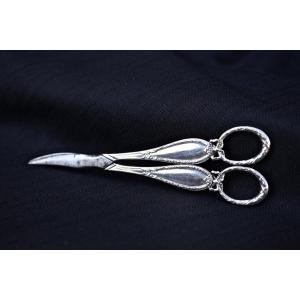 Pair Of Silver Grape Scissors