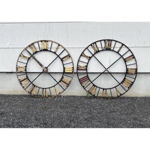 Pair Of Antique Church Dials